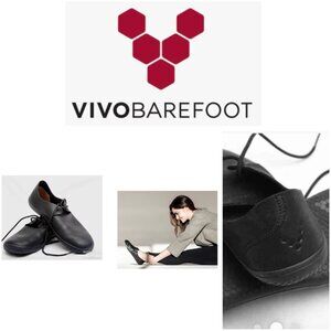 Vivobarefoot Rif Eco Black Leather Barefoot Shoes EU 41US 10 Minimalist Wide Toe